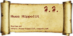 Huss Hippolit névjegykártya